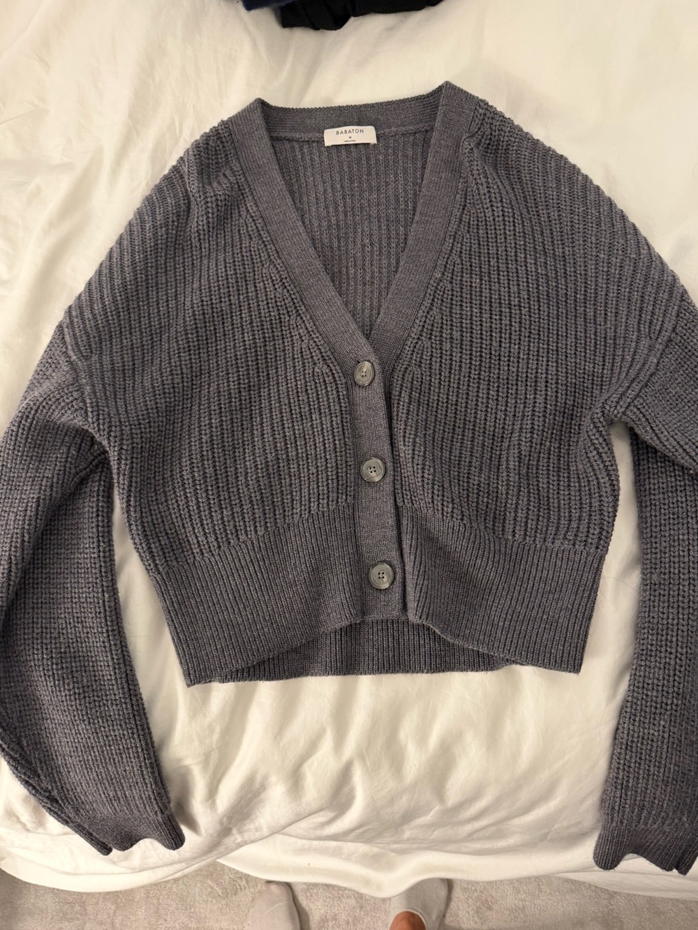 Aritzia Babaton Canberra Merino Wool Cardigan in Grey Size M